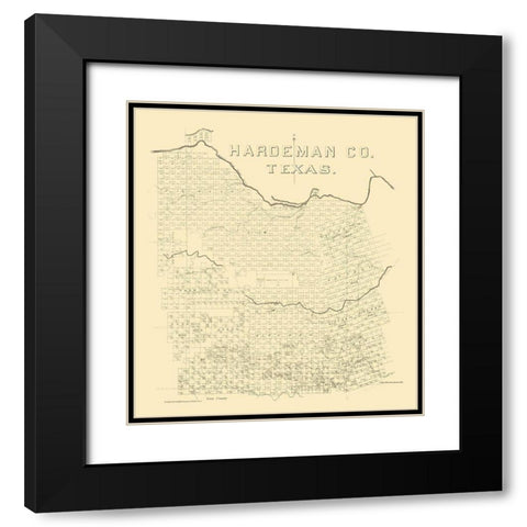 Hardeman County Texas - 1880 Black Modern Wood Framed Art Print with Double Matting by Unknown
