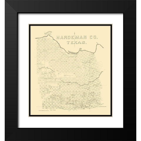 Hardeman County Texas - 1880 Black Modern Wood Framed Art Print with Double Matting by Unknown