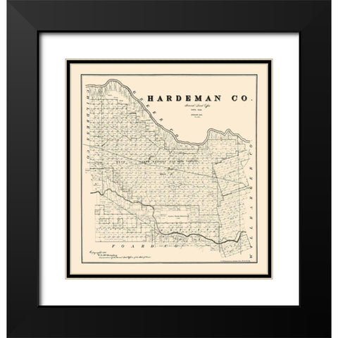Hardeman County Texas - McGaughey 1891 Black Modern Wood Framed Art Print with Double Matting by McGaughey