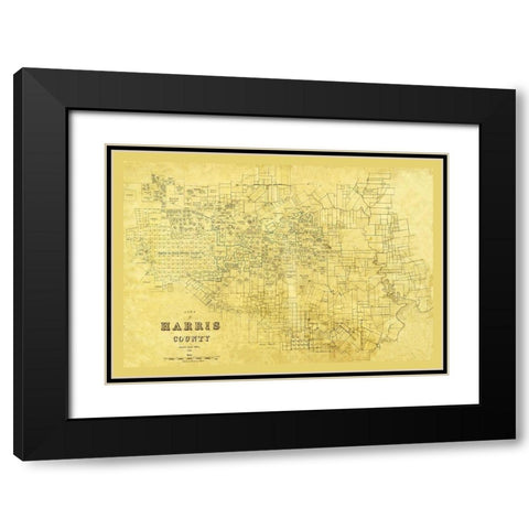 Harris County Texas - 1876 Black Modern Wood Framed Art Print with Double Matting by Unknown