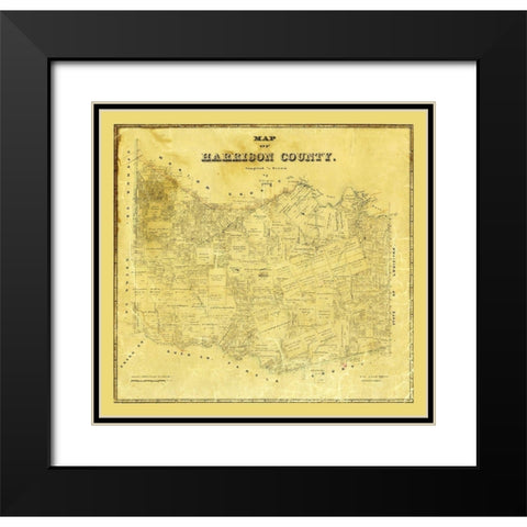 Harrison County Texas - Meyer 1880 Black Modern Wood Framed Art Print with Double Matting by Meyer