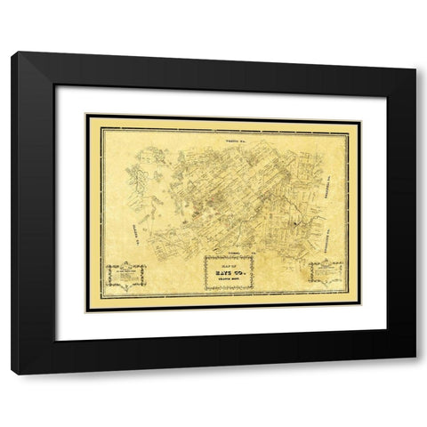 Hays County Texas - Arlitt 1861 Black Modern Wood Framed Art Print with Double Matting by Arlitt