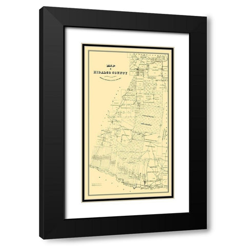 Hidalgo Texas - Land Office 1880 Black Modern Wood Framed Art Print with Double Matting by Land Office