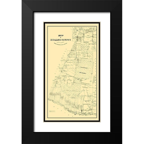 Hidalgo Texas - Land Office 1880 Black Modern Wood Framed Art Print with Double Matting by Land Office