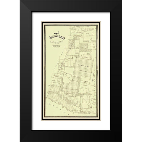 Hidalgo Texas - Land Office 1896 Black Modern Wood Framed Art Print with Double Matting by Land Office