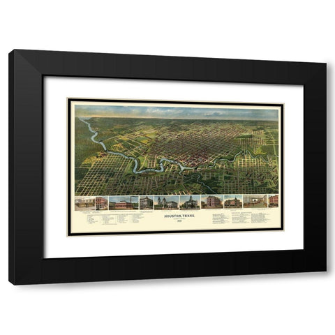Houston Texas - Westyard 1891 Black Modern Wood Framed Art Print with Double Matting by Westyard