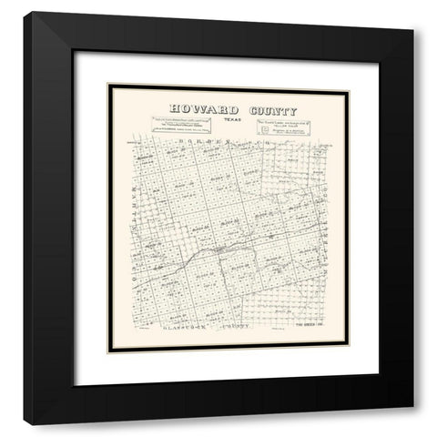 Howard County Texas - Stakemann 1890 Black Modern Wood Framed Art Print with Double Matting by Stakemann