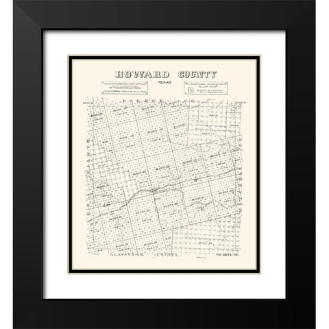 Howard County Texas - Stakemann 1890 Black Modern Wood Framed Art Print with Double Matting by Stakemann