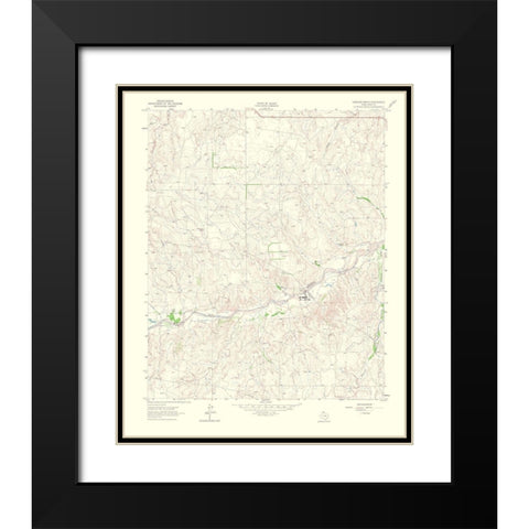 Hudgens Ranch Texas Quad - USGS 1965 Black Modern Wood Framed Art Print with Double Matting by USGS