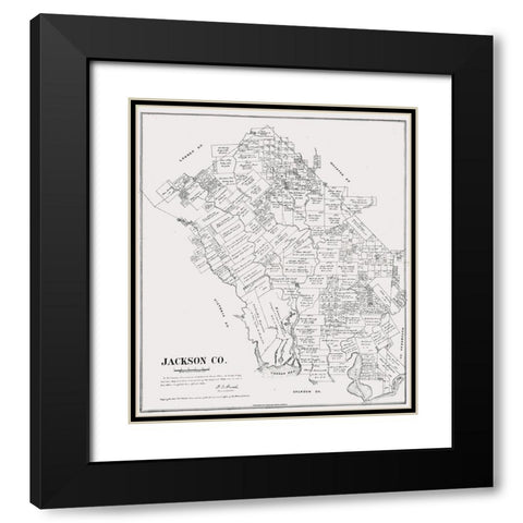 Jackson County Texas - Walsh 1880 Black Modern Wood Framed Art Print with Double Matting by Walsh