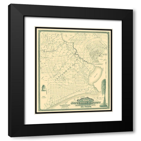 Jefferson Texas Landowner - Clarke 1901 Black Modern Wood Framed Art Print with Double Matting by Clarke