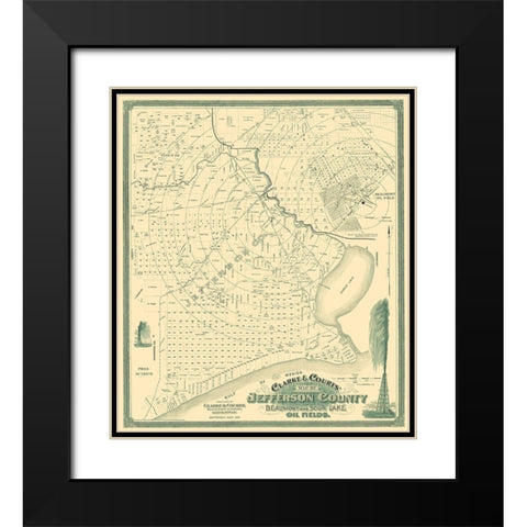 Jefferson Texas Landowner - Clarke 1901 Black Modern Wood Framed Art Print with Double Matting by Clarke