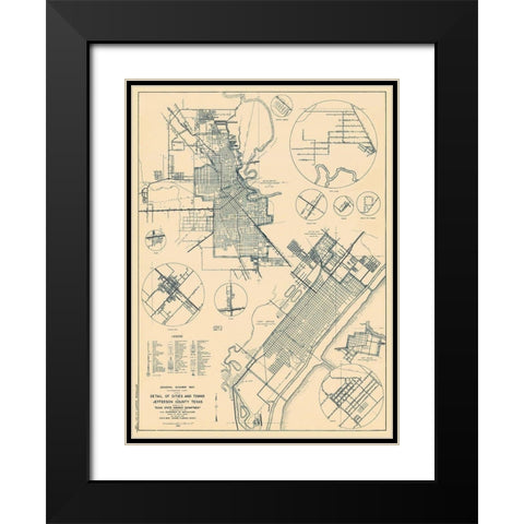 Jefferson Texas - Highway Dept 1936 Black Modern Wood Framed Art Print with Double Matting by Highway Dept