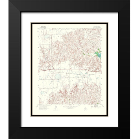 Jericho Texas Quad - USGS 1967 Black Modern Wood Framed Art Print with Double Matting by USGS