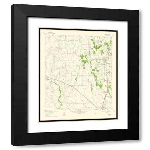 Joshua Texas Quad - USGS 1963 Black Modern Wood Framed Art Print with Double Matting by USGS