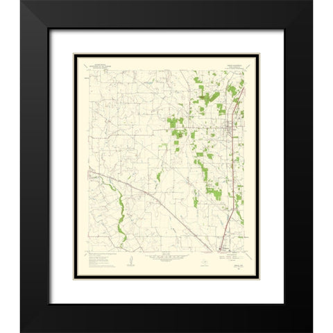 Joshua Texas Quad - USGS 1963 Black Modern Wood Framed Art Print with Double Matting by USGS