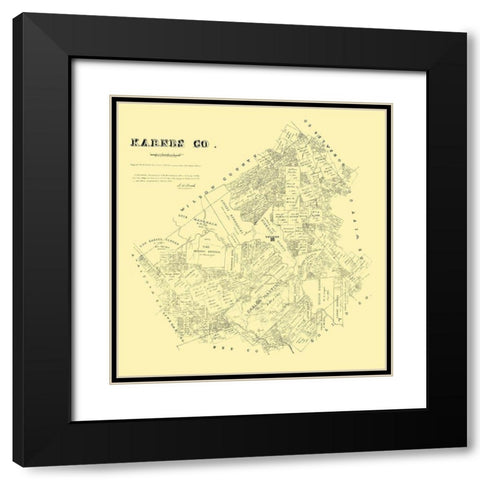 Karnes County Texas - Walsh 1880 Black Modern Wood Framed Art Print with Double Matting by Walsh