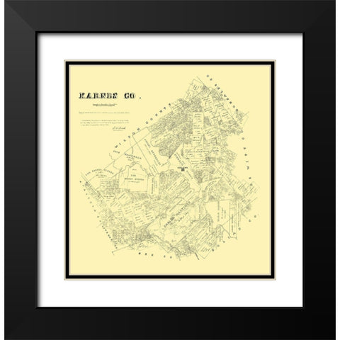 Karnes County Texas - Walsh 1880 Black Modern Wood Framed Art Print with Double Matting by Walsh