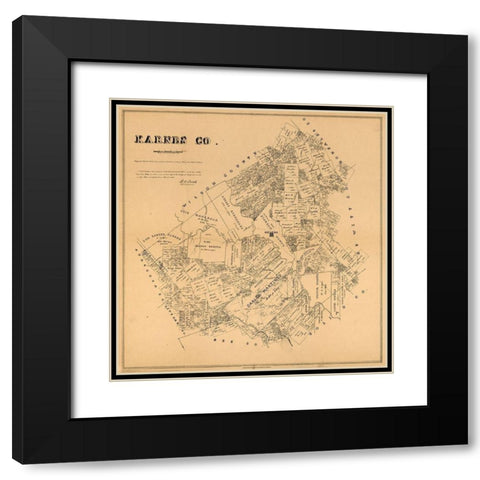 Karnes County Texas - Walsh 1880 Black Modern Wood Framed Art Print with Double Matting by Walsh