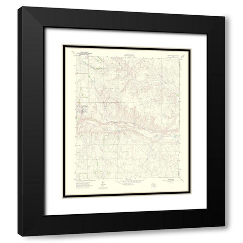 Kelton Southeast Texas Quad - USGS 1965 Black Modern Wood Framed Art Print with Double Matting by USGS
