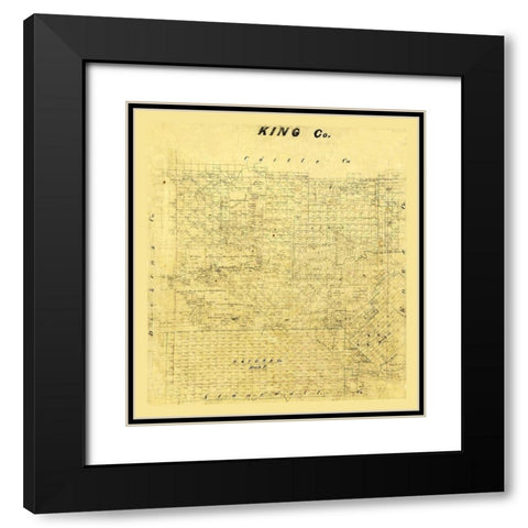 King County Texas Black Modern Wood Framed Art Print with Double Matting by Unknown