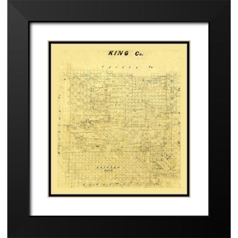 King County Texas Black Modern Wood Framed Art Print with Double Matting by Unknown