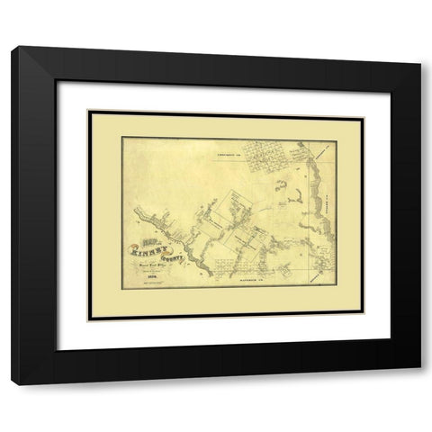 Kinney County Texas - Blau 1876 Black Modern Wood Framed Art Print with Double Matting by Blau