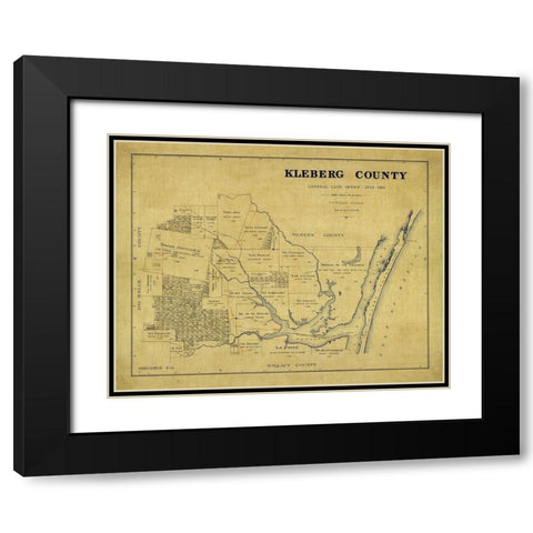 Kleberg County Texas - McDonald 1913 Black Modern Wood Framed Art Print with Double Matting by McDonald
