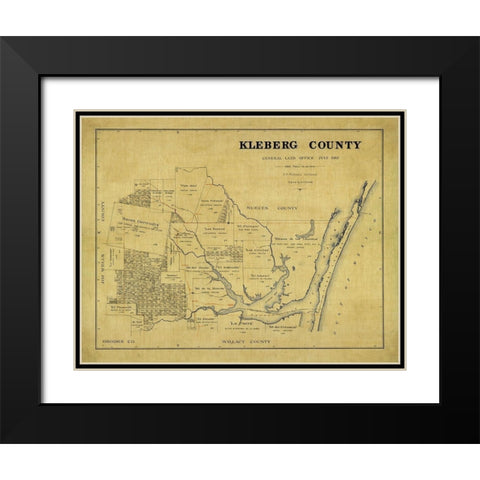 Kleberg County Texas - McDonald 1913 Black Modern Wood Framed Art Print with Double Matting by McDonald
