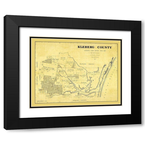 Kleberg County Texas - McDonald 1913 Black Modern Wood Framed Art Print with Double Matting by McDonald