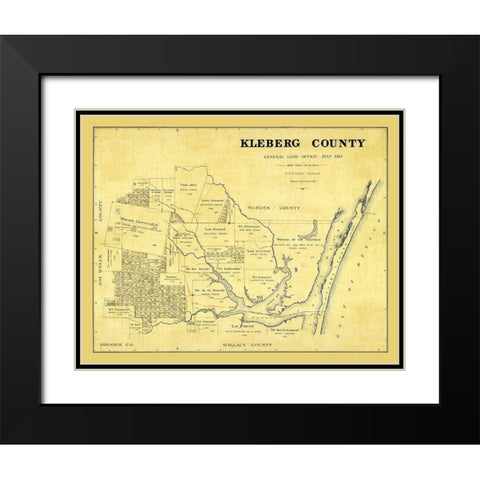 Kleberg County Texas - McDonald 1913 Black Modern Wood Framed Art Print with Double Matting by McDonald