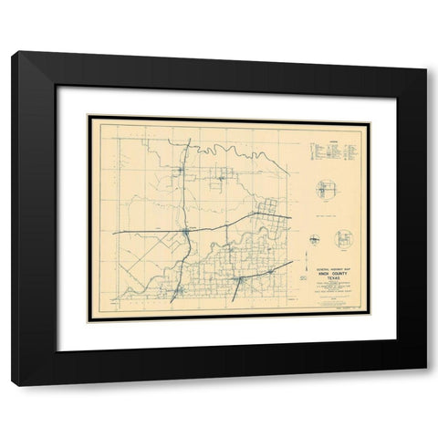 Knox Texas Highway - Highway Dept 1936 Black Modern Wood Framed Art Print with Double Matting by Highway Dept