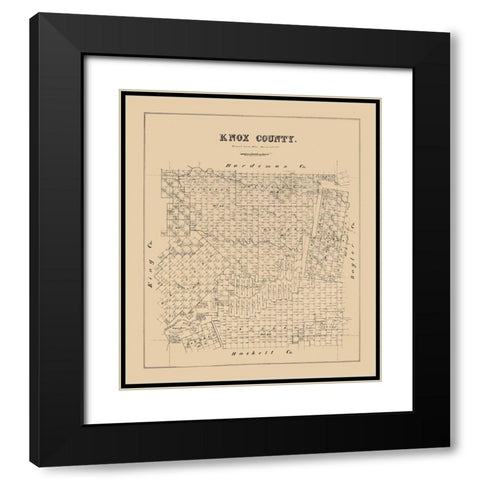 Knox County Texas -1880 Black Modern Wood Framed Art Print with Double Matting by Unknown