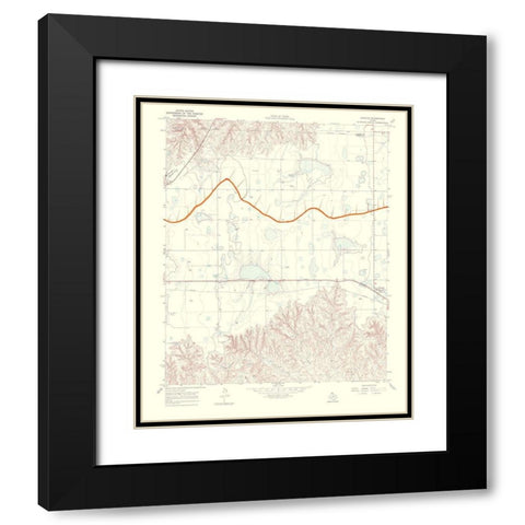 Laketon Texas Quad - USGS 1970 Black Modern Wood Framed Art Print with Double Matting by USGS