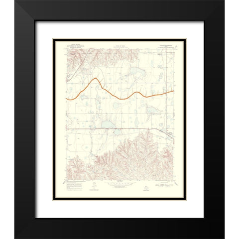 Laketon Texas Quad - USGS 1970 Black Modern Wood Framed Art Print with Double Matting by USGS