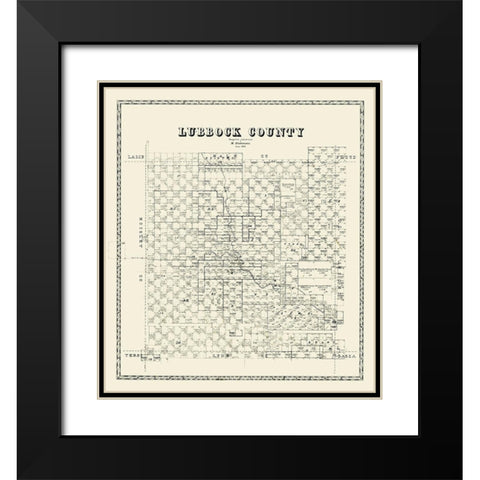 Lubbock County Texas - Stakemann 1879 Black Modern Wood Framed Art Print with Double Matting by Stakemann