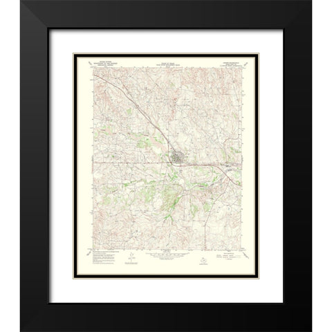 Lefors Texas Quad - USGS 1969 Black Modern Wood Framed Art Print with Double Matting by USGS