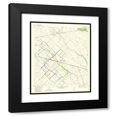 Lissie Texas Quad - USGS 1983 Black Modern Wood Framed Art Print with Double Matting by USGS