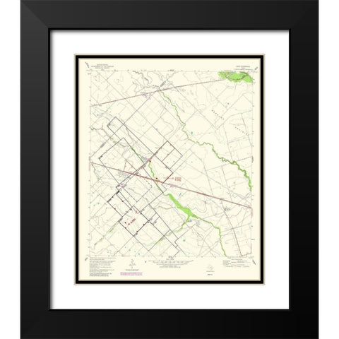 Lissie Texas Quad - USGS 1983 Black Modern Wood Framed Art Print with Double Matting by USGS