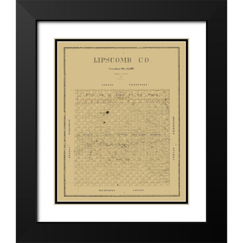 Lipscomb County Texas - Beaumont 1889 Black Modern Wood Framed Art Print with Double Matting by Beaumont