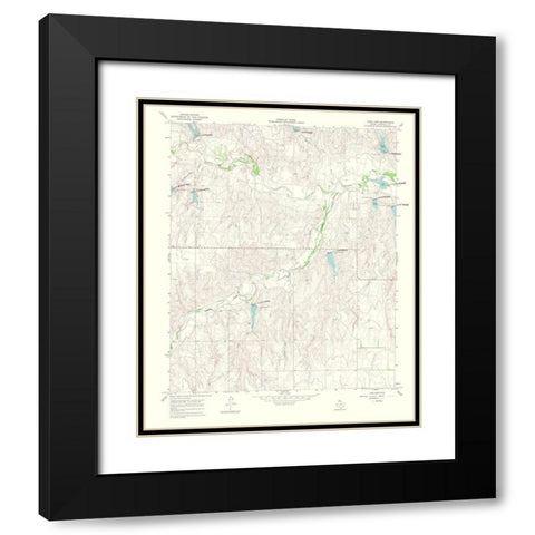 Lake June Texas Quad - USGS 1969 Black Modern Wood Framed Art Print with Double Matting by USGS