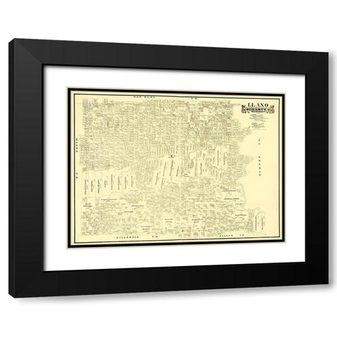 Llano Texas Landowner - Gast 1890 Black Modern Wood Framed Art Print with Double Matting by Gast