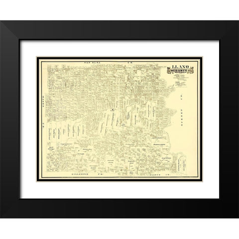 Llano Texas Landowner - Gast 1890 Black Modern Wood Framed Art Print with Double Matting by Gast