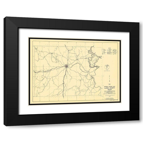 Llano Texas - Highway Dept 1936 Black Modern Wood Framed Art Print with Double Matting by Highway Dept