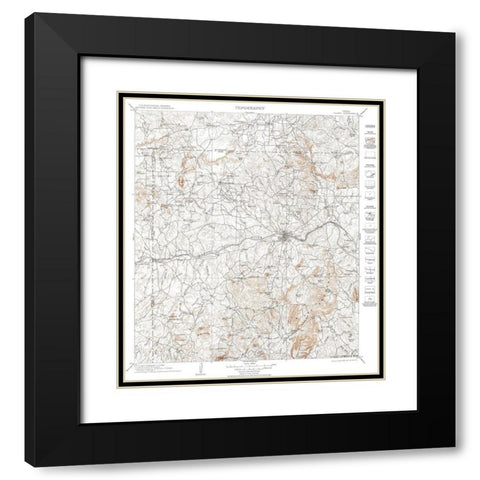 Llano Texas Quad - USGS 1901 Black Modern Wood Framed Art Print with Double Matting by USGS