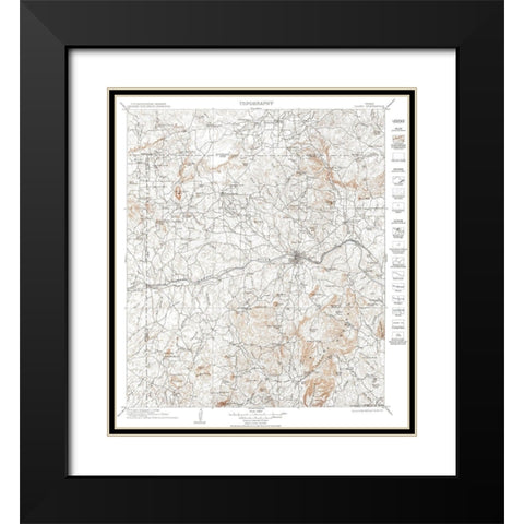 Llano Texas Quad - USGS 1901 Black Modern Wood Framed Art Print with Double Matting by USGS