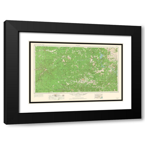 Llano Texas Quad - USGS 1964 Black Modern Wood Framed Art Print with Double Matting by USGS