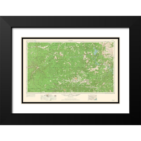 Llano Texas Quad - USGS 1964 Black Modern Wood Framed Art Print with Double Matting by USGS