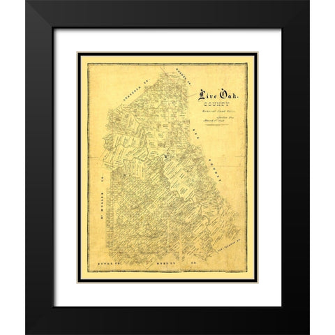 Live Oak County Texas -1879 Black Modern Wood Framed Art Print with Double Matting by Unknown