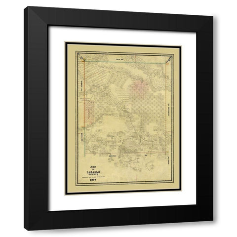 La Salle County Texas - Arlitt 1877 Black Modern Wood Framed Art Print with Double Matting by Arlitt